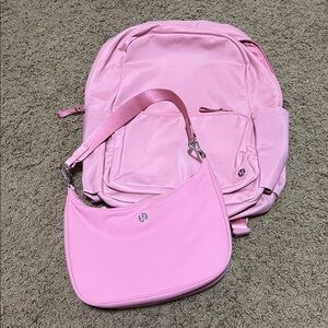Lululemon Pink Purse Backpack Bundle